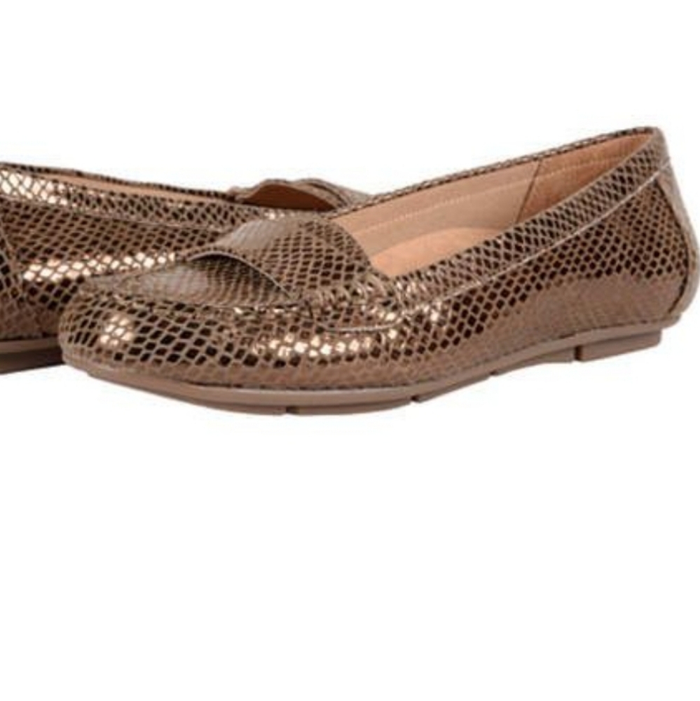 Vionic Women's Bronze Snake Print Leather Loafers. Sz 8.5 - Picture 6 of 6
